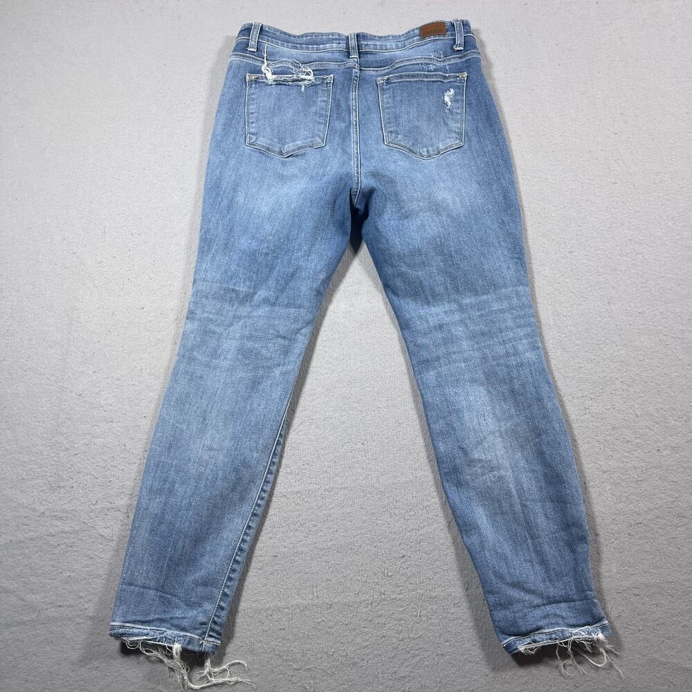 Judy Blue Jeans Women 11/30 Boyfriend High Rise Distressed Exposed‎ Button Fly - Picture 10 of 11